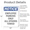 Signmission Employee Parking Only All Others Towed OSHA Notice Sign, Aluminum, 10in W x 14in L, 2PK OS-2PACK-NS-A-1014-V-11957 - alternate 3